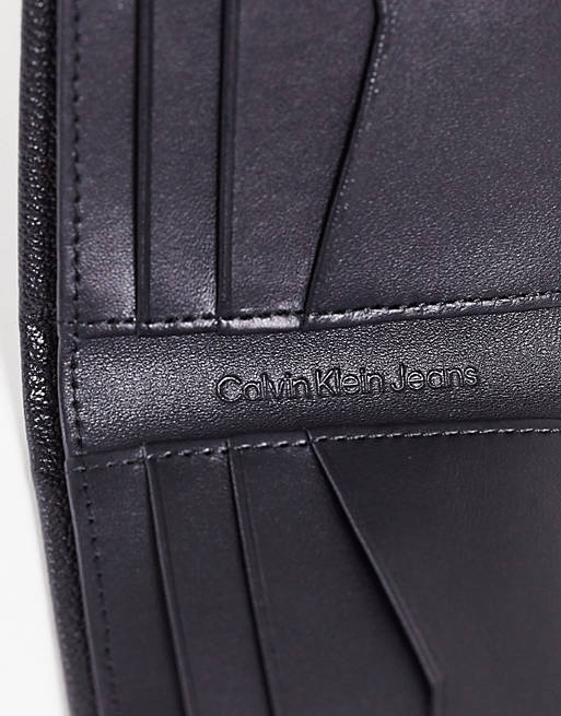 Calvin Klein Jeans micro pebble bifold wallet in black | ASOS