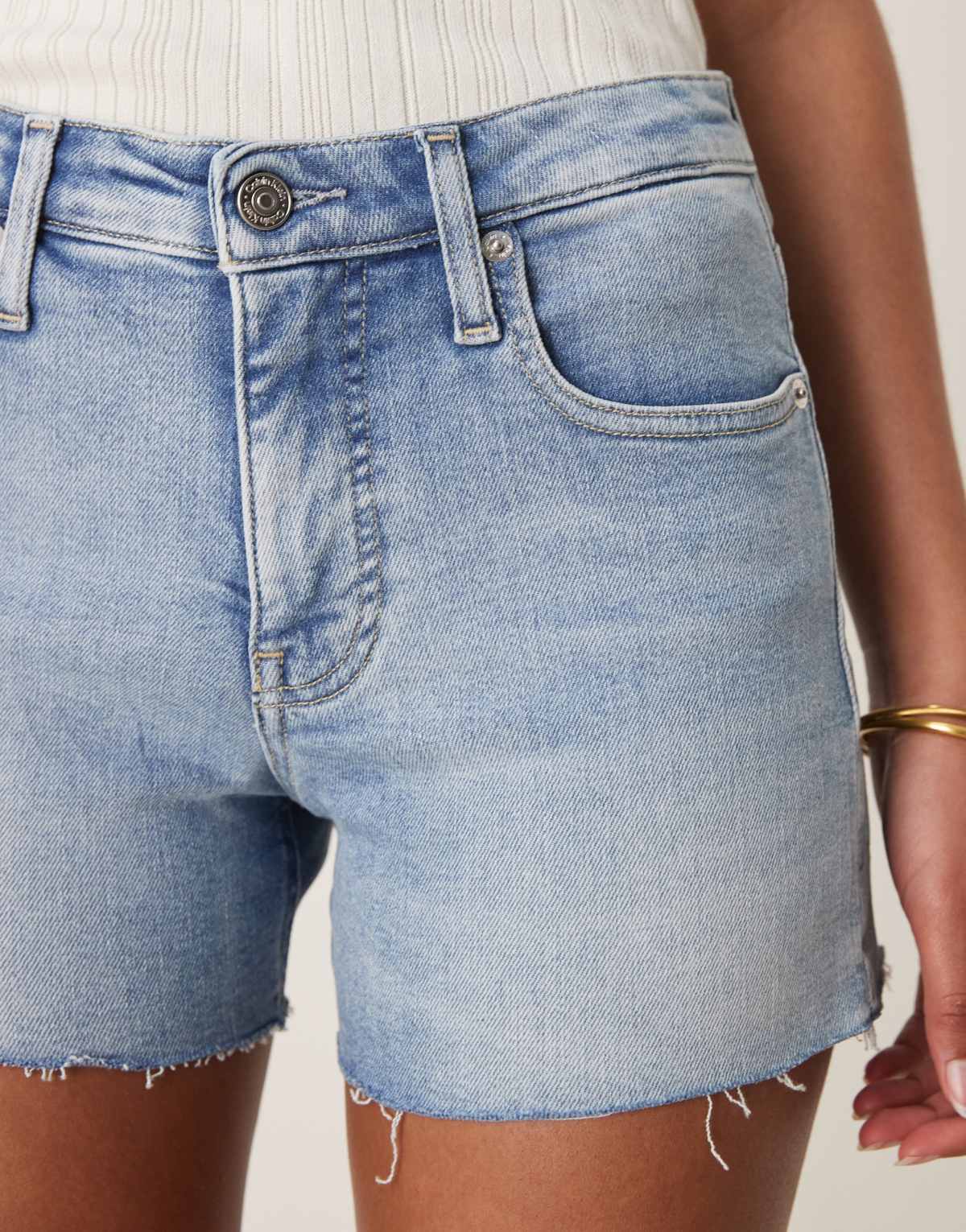 Calvin Klein Jeans mid rise denim shorts in light wash