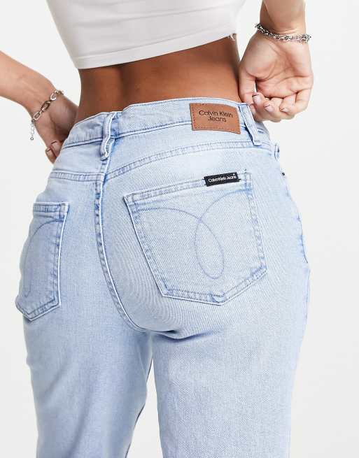 Calvin klein mid rise hotsell straight jeans