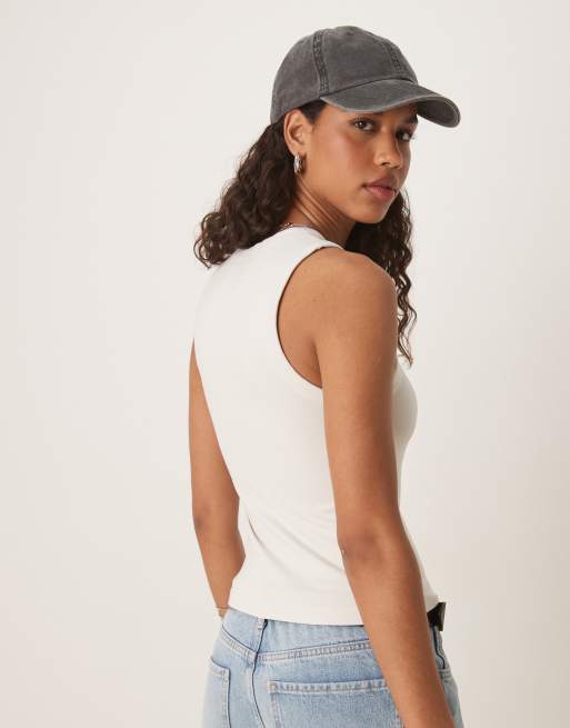 Calvin Klein Jeans - Milano - Débardeur en jersey - Craie, 3 de 4