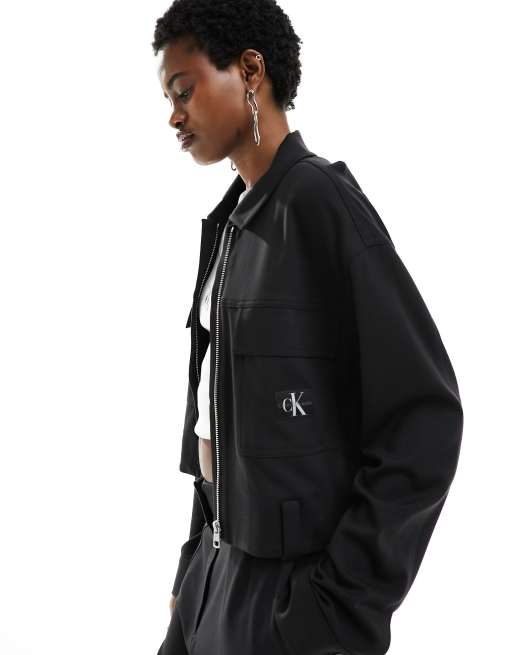 Calvin Klein Jeans – Milano – Utility-Hemdjacke in Schwarz