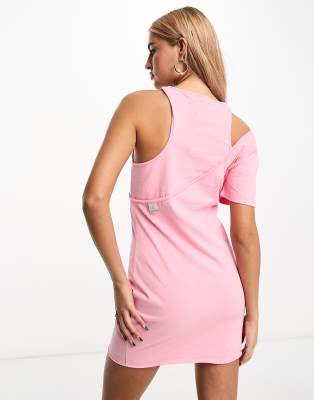 Calvin Klein Jeans - Minikleid in Rosa mit Zierausschnitt, exklusiv bei ASOS