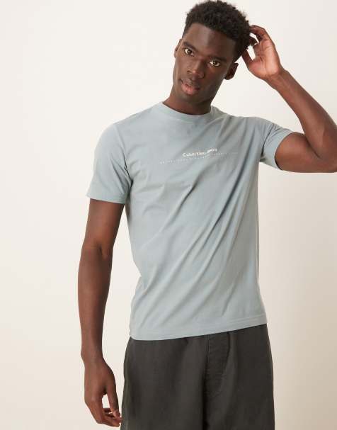 Calvin Klein Jeans minimal logo T-shirt in gray - view 1
