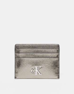 Calvin Klein Jeans Calvin Klein Jeans minimal monogram cardcase in gunmetal-Silver