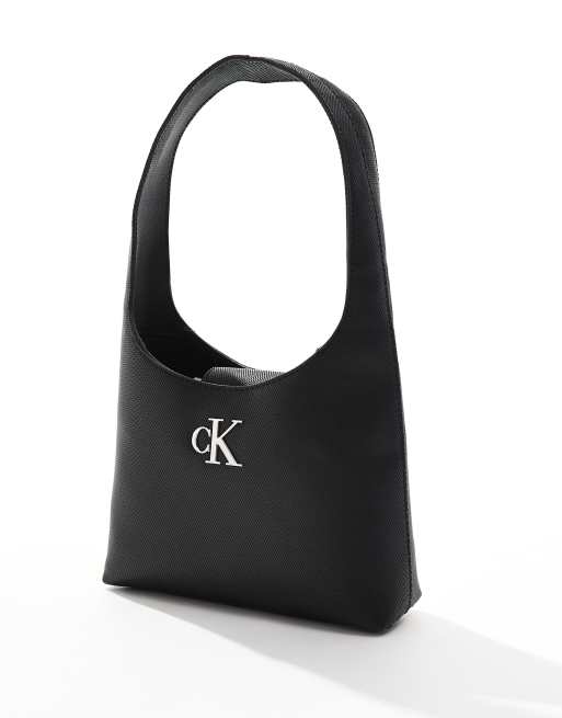 Calvin Klein Jeans - Minimalistisk skuldertaske med monogram i sort, 2 af 4
