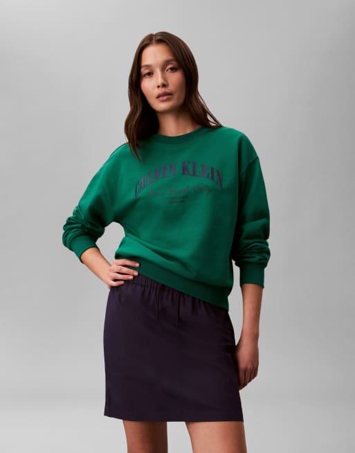 Calvin Klein Jeans - Minirok van nylon met elastische taille in marineblauw, 3 van 3
