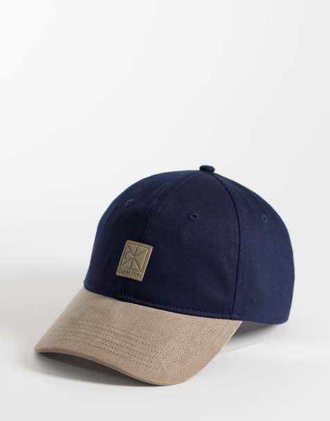 Calvin Klein Jeans mixed colour block cap in dark blue and beige - view 1