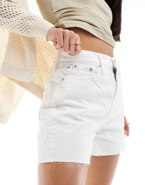 Calvin Klein Jeans - Mom-denimshorts i hvid vask - view 1