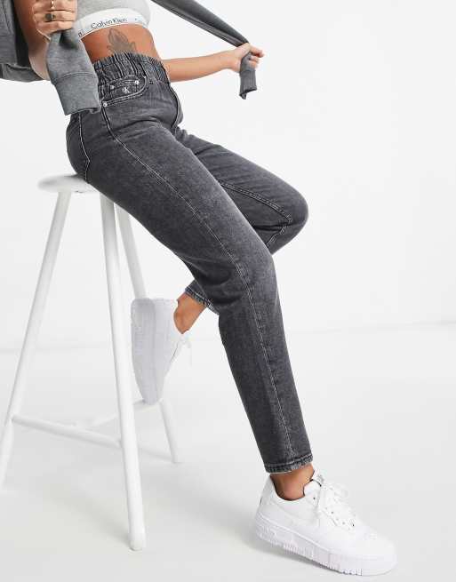 Calvin Klein Jeans mom jean in grey ASOS