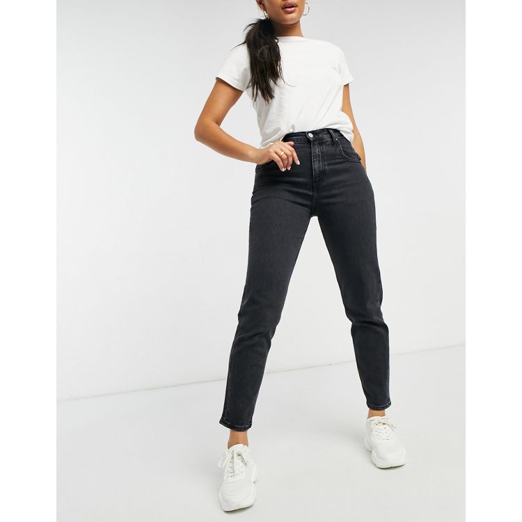 Calvin Klein Plain Mom Jeans, Denim Black at John Lewis & Partners