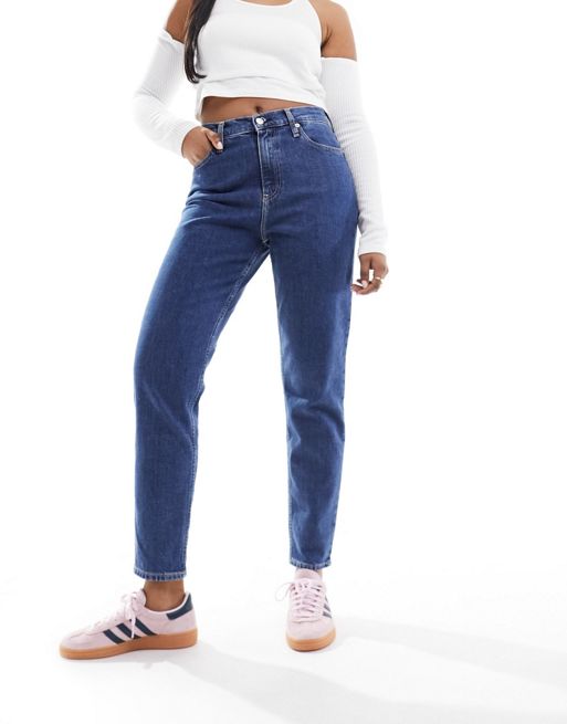 Calvin Klein Jeans mom jeans in dark wash | ASOS