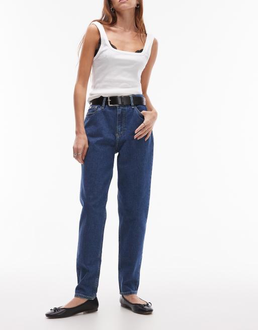 Calvin Klein Jeans mom jeans in dark wash | ASOS