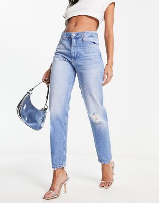 Calvin Klein Jeans mom jeans in mid wash | ASOS