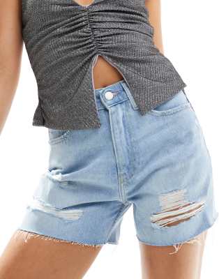 Calvin Klein Jeans - Mom-Jeansshorts in heller Waschung-Blau