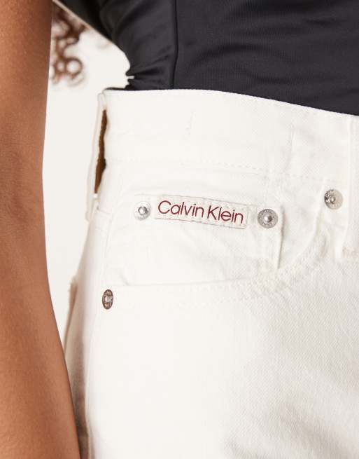 Calvin Klein Jeans - Mom-shorts i hvid vask, 4 af 5