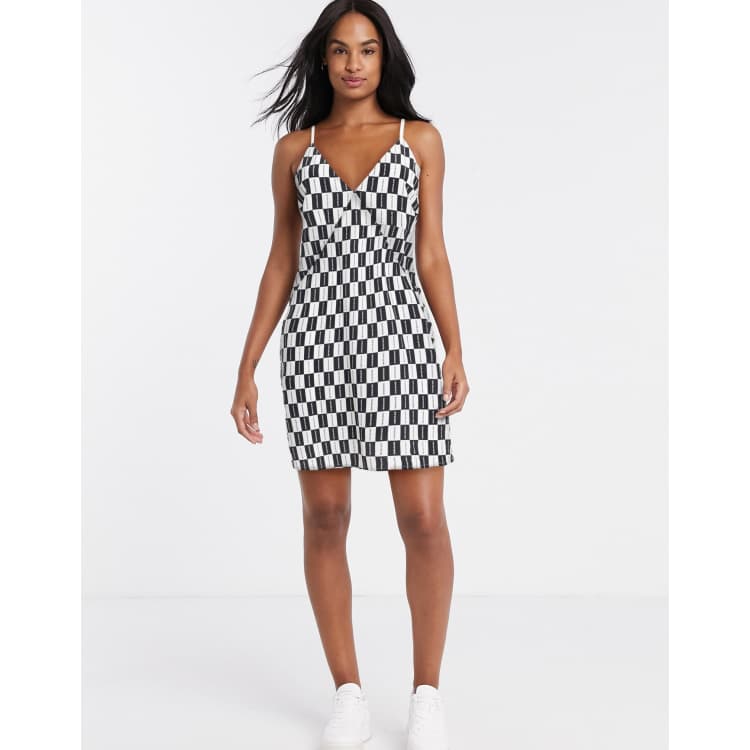 Calvin klein black and white hot sale checkered dress