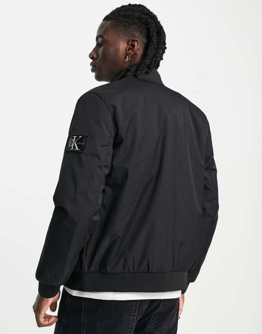  Calvin Klein Nylon Monogram Coach Jacket Black Beauty