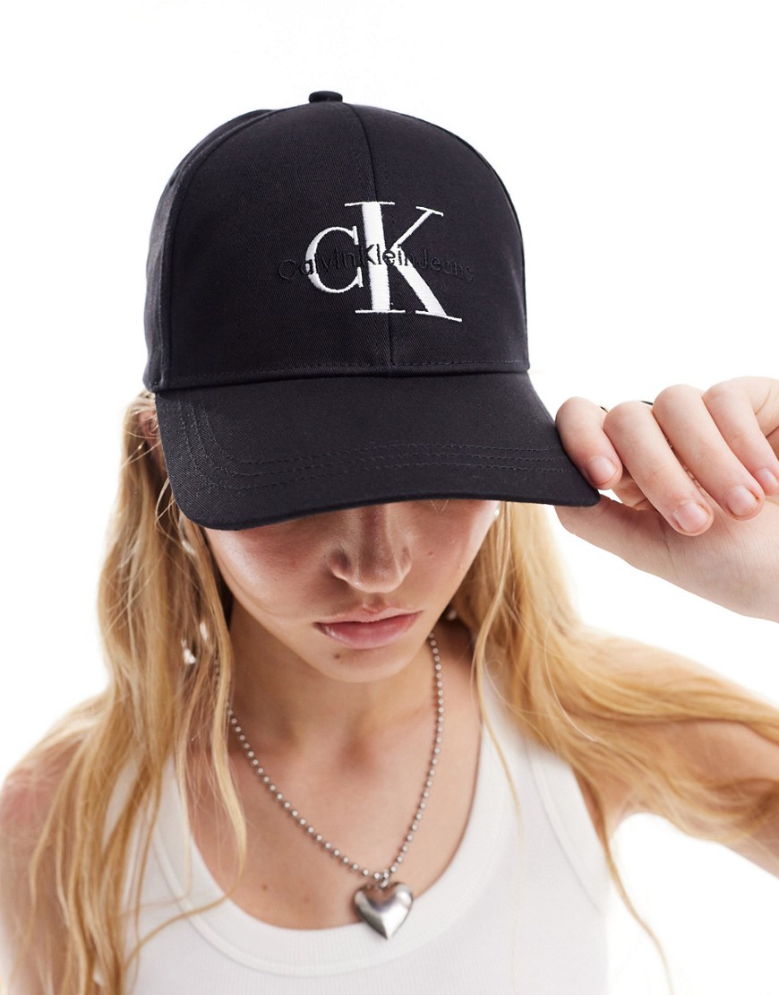 Calvin Klein Jeans monogram baseball cap in black