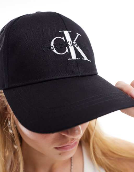 Calvin Klein Jeans monogram baseball cap in black | ASOS