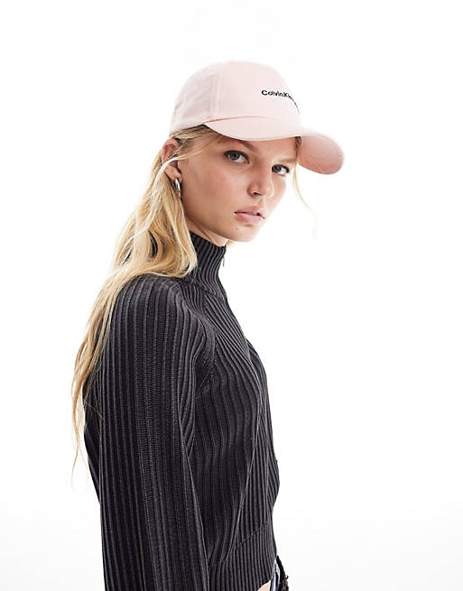 Calvin Klein Jeans monogram baseball cap in pale pink | ASOS
