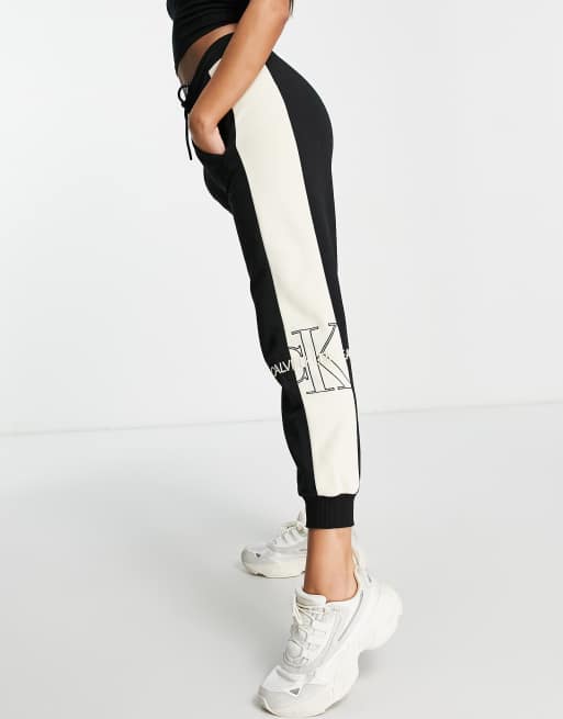 Calvin Klein Jeans monogram block jogger in black