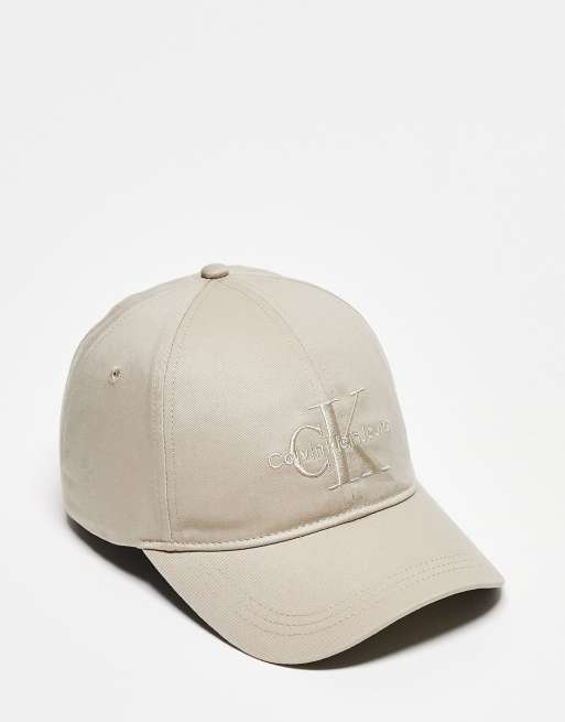 Calvin Klein Jeans monogram cap in beige | ASOS