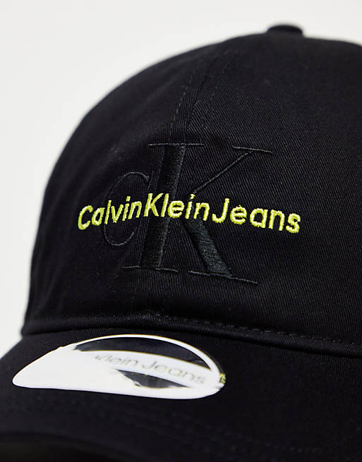 Calvin Klein Jeans monogram cap in black | ASOS