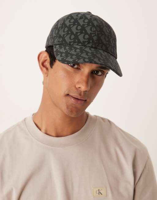 Calvin Klein Jeans monogram cap in black, 3 of 3