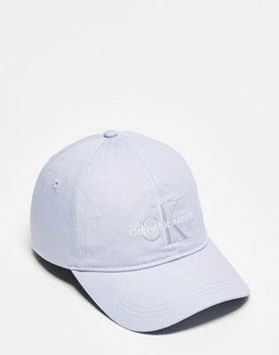 Calvin Klein Jeans monogram cap in light blue - ASOS Price Checker