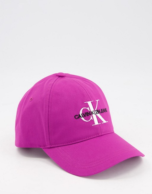 Calvin Klein Jeans monogram cap in pink