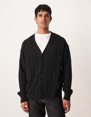 Calvin Klein Jeans Est.1978 Monogram Cardigan In Black