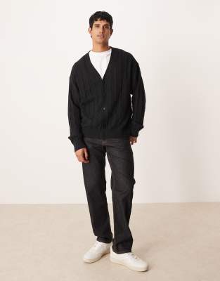 Calvin Klein Jeans Est.1978 Monogram Cardigan In Black
