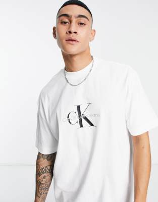 Calvin Klein Jeans CORE MONOGRAM - Print T-shirt - bright white/white 