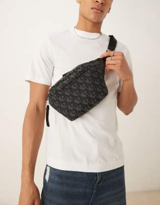monogram cross body bag in black