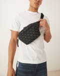 [Calvin Klein Jeans] Calvin Klein Jeans monogram cross body bag in black One Size Black