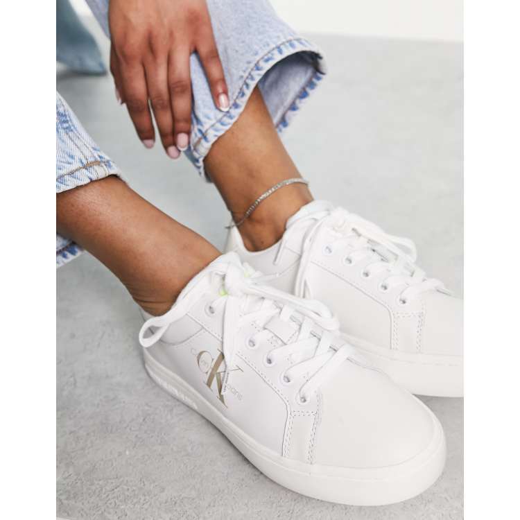 Calvin klein deals white sneakers women