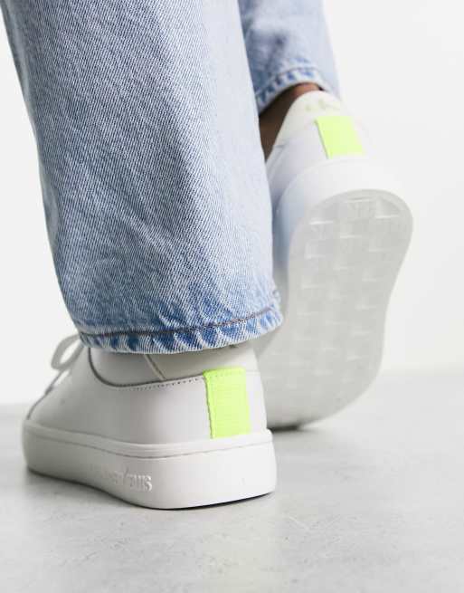 Calvin Klein Jeans monogram cupsole sneakers in white