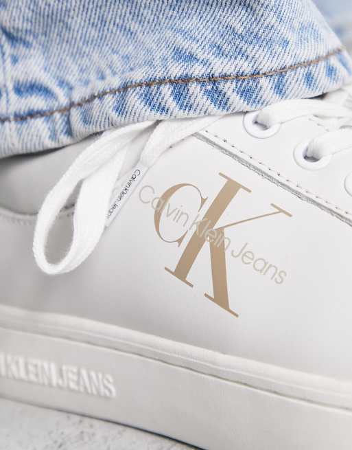 See by Monogram Denim Sneakers with Maxi Laces