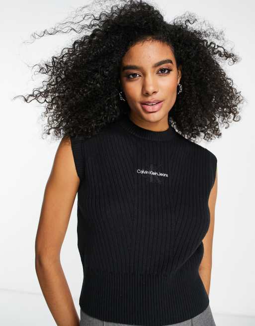 Calvin Klein Jeans in vest | knitted embroidery ASOS black monogram