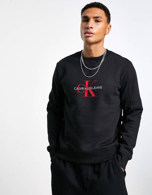 Calvin klein flock 2025 logo sweatshirt