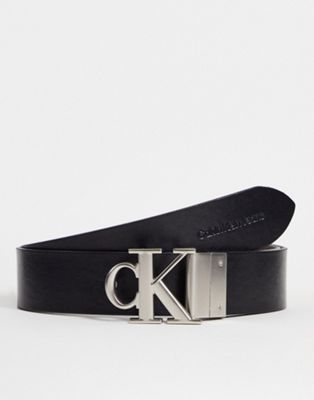 Calvin Klein Jeans monogram hardware 35mm reversible belt in brown/black