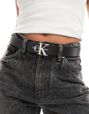 Calvin Klein Jeans Est.1978 Monogram Hardware Belt In Black