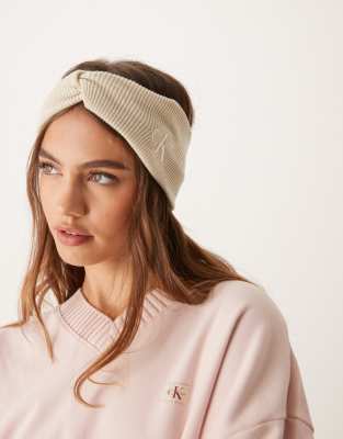 Calvin Klein Jeans monogram headband in birch