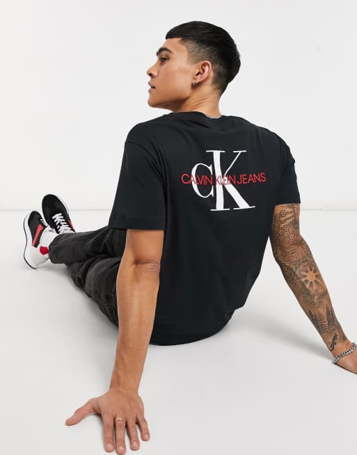 Calvin Klein Jeans MONOGRAM LOGO - Print T-shirt - black 