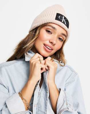 Calvin Klein Jeans beanie hat in pink