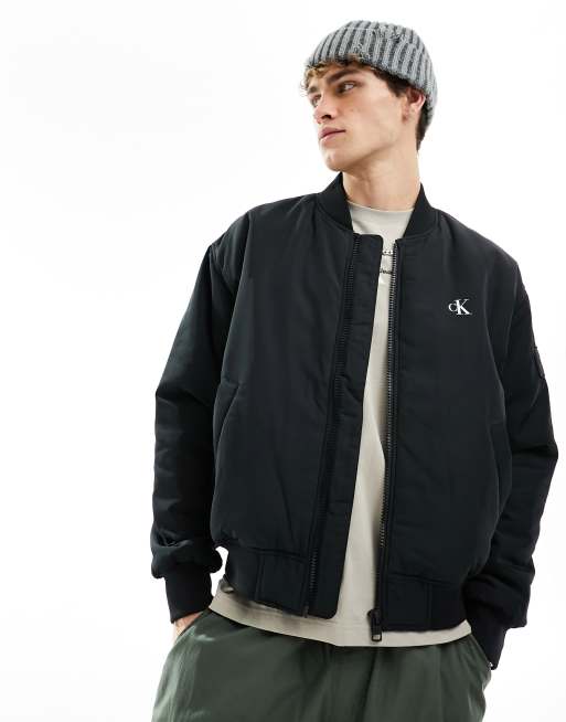 Calvin klein logo bomber on sale jacket