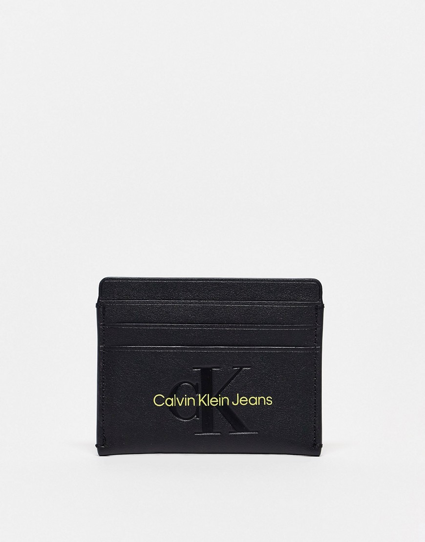 Calvin Klein Jeans Est.1978 Monogram Logo Card Case In Black
