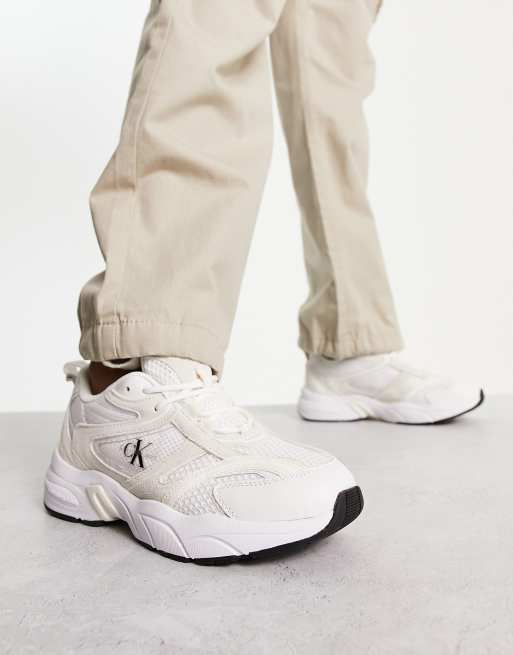 Calvin klein marvin chunky best sale sole trainers in white