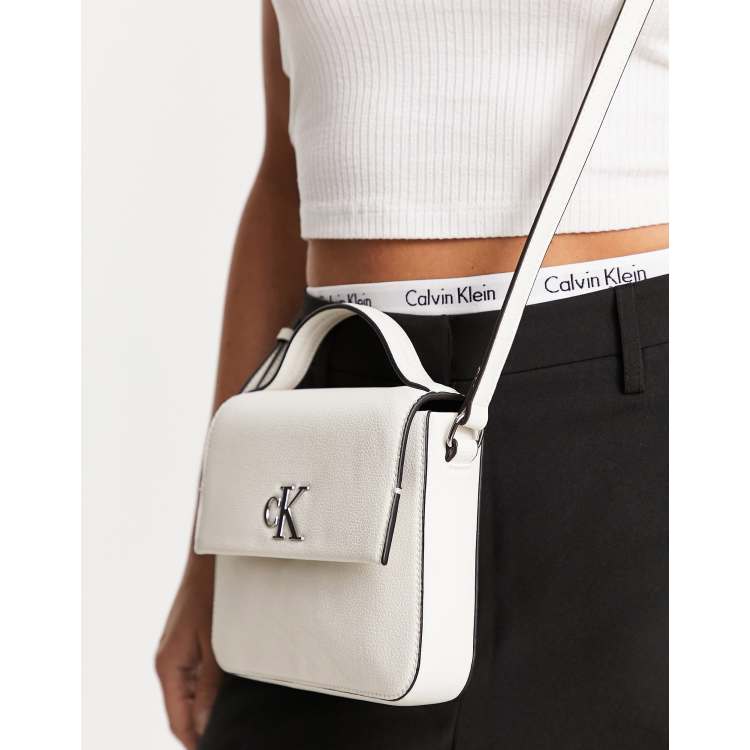 Calvin klein Minimal Monogram E/W Flap Xbody Crossbody Black