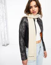 Weekday Cassie faux fur scarf in bright pink